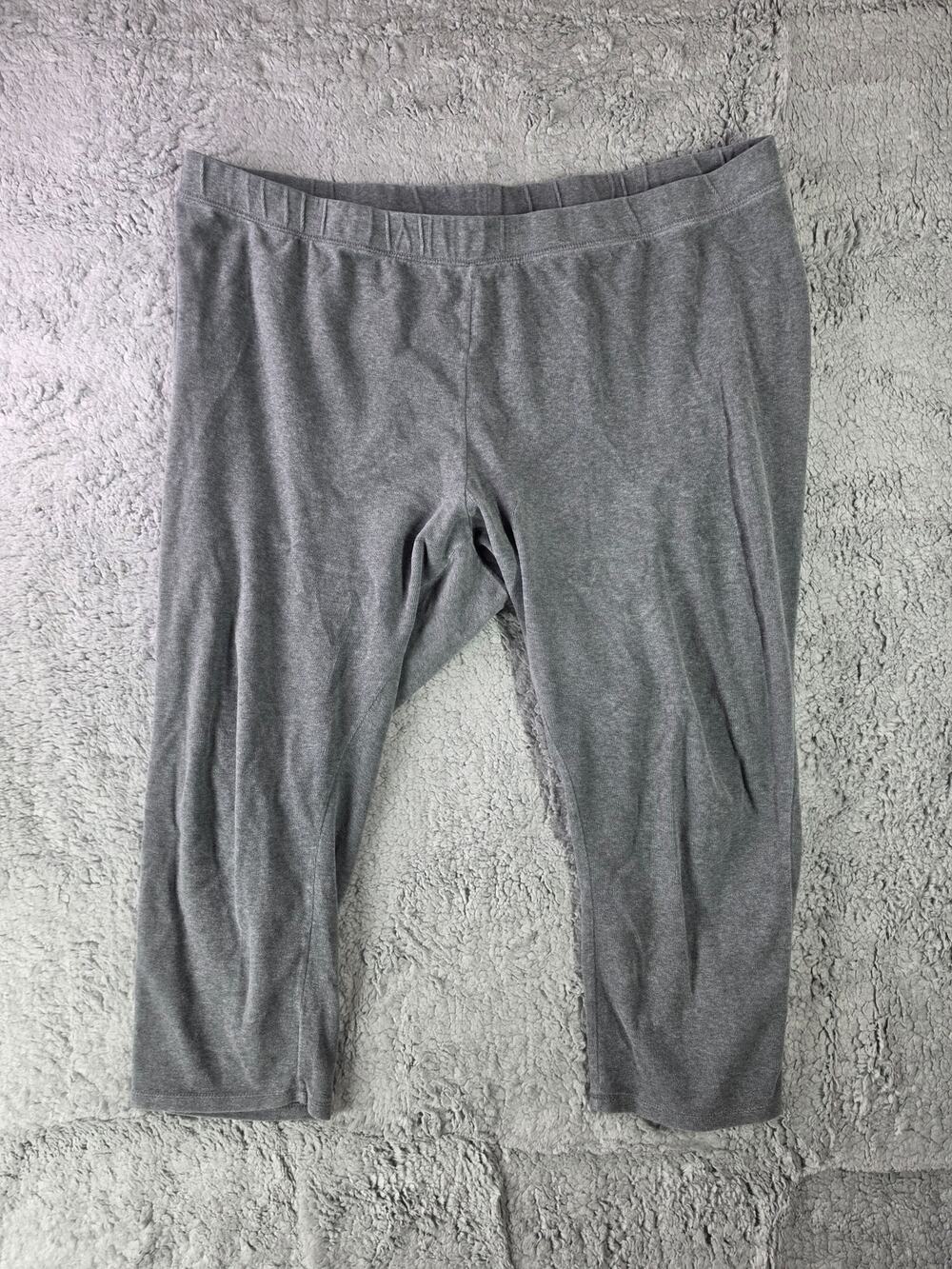 Catherines Pants Womens 4X 30 32W Gray Pull On Capri Cropped Lounge Comfort